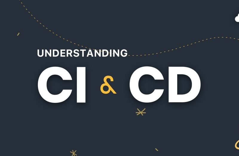 CI/CD lettering on a background of planets
